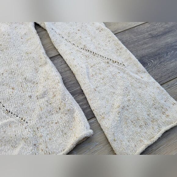 J.Jill all season textured sweater with turtle neck, cream with tan specs - Picture 3 of 10